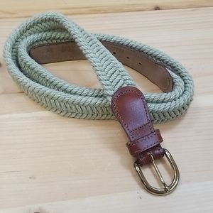 Vintage:: leather and woven cotton cord belt, sz38
